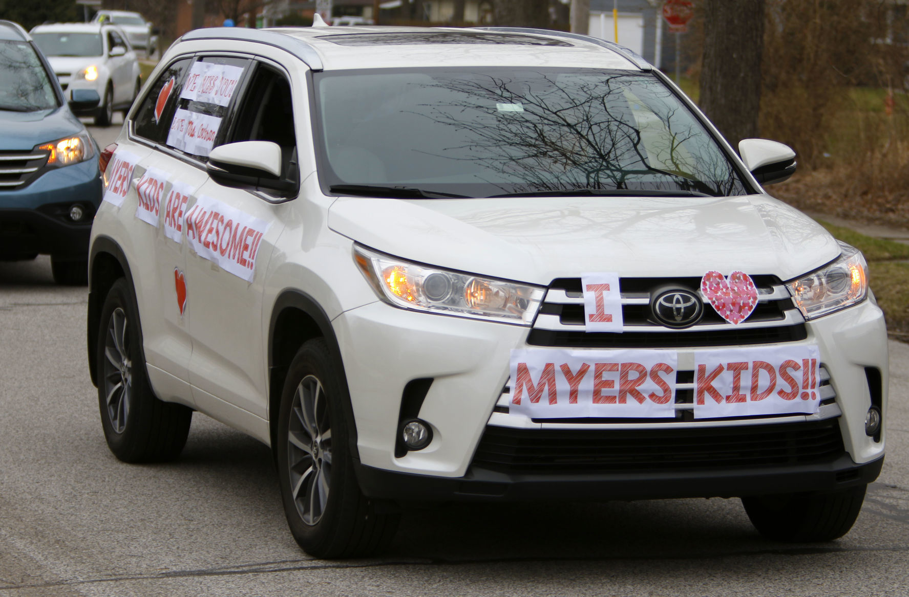 Myers Elementary staff parades through Portage neighborhood